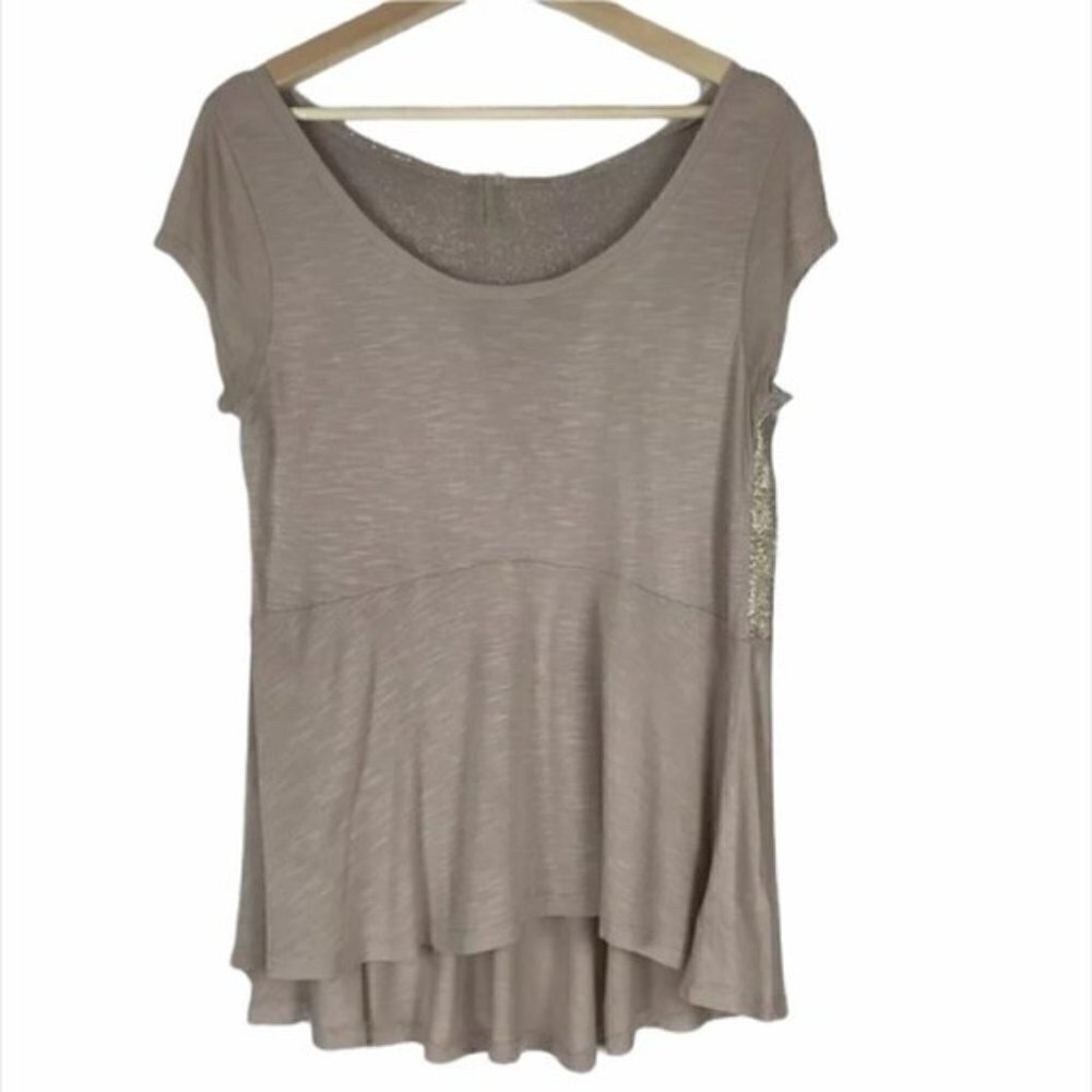 American Eagle Y2K Metallic Peasant Short Sleeve